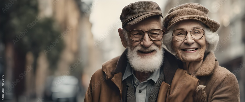 Senior married white Caucasian couple in love happy smiling