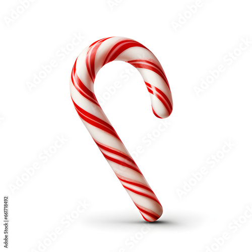 Sweet Delight, Striped Candy Cane in Photorealistic Isolation photo