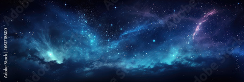 Wide blue nebula starry sky technology sci-fi background material © evening_tao