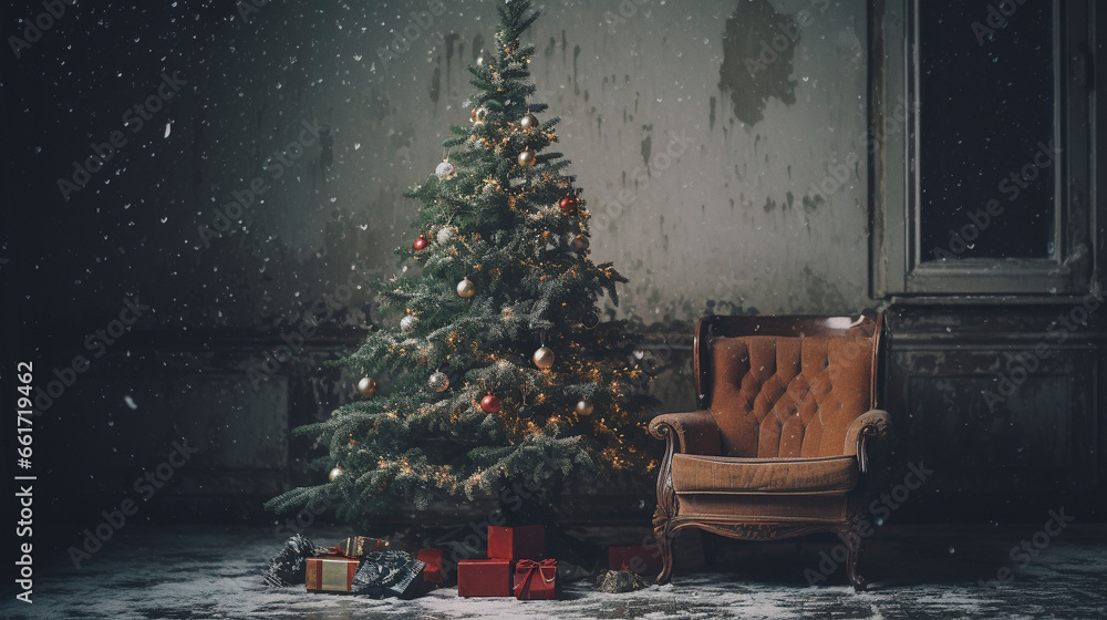 Glowing with Festivity: The Ornate Christmas Tree, generative ai