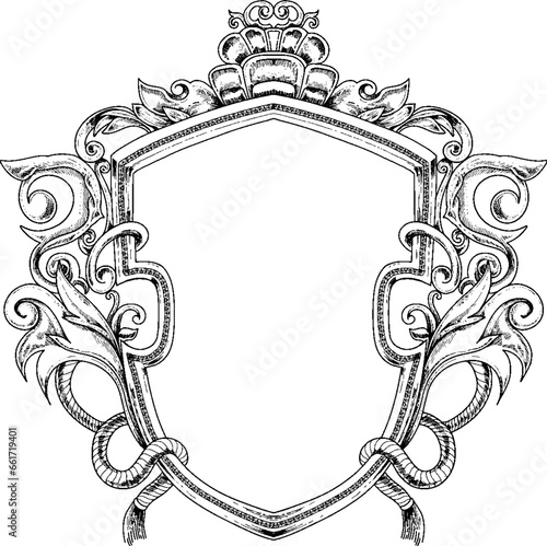 Vintage border floral and wedding ornament
