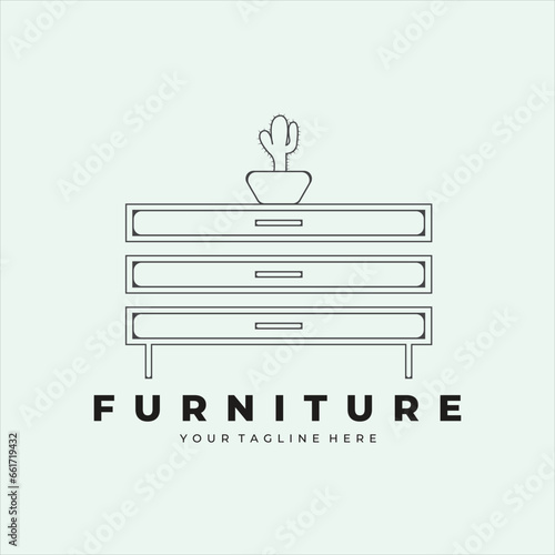 furniture logo line vector minimalist illustrations design