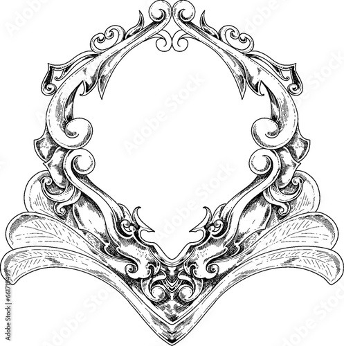 Vintage border floral and wedding ornament
