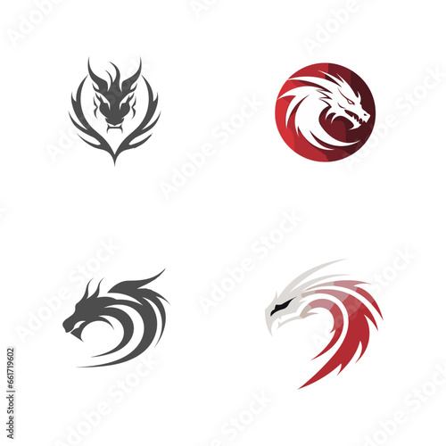 minimalist logo of a dragon