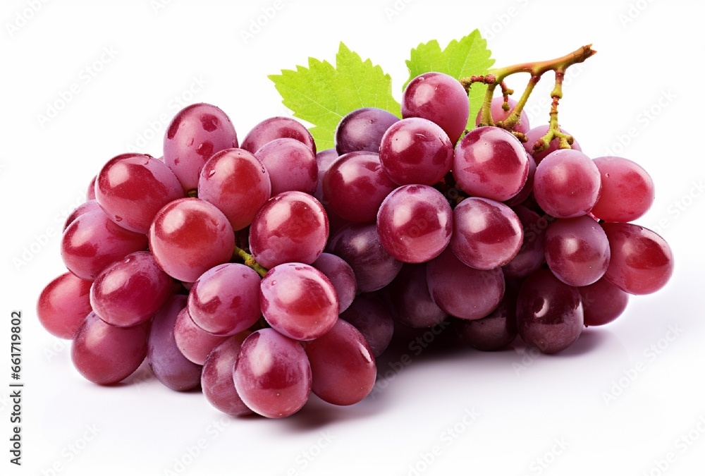 Bunch of red grapes isolated on white background. AI Generated Images Bunch of red grapes isolated on white background. AI Generated Images