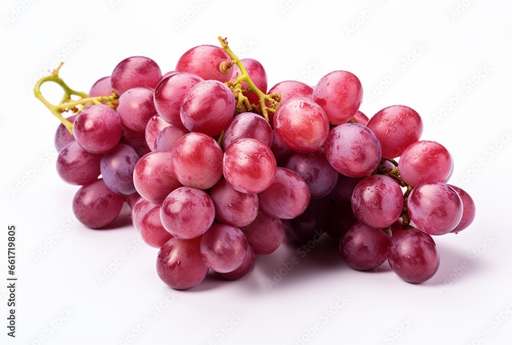 Bunch of red grapes isolated on white background. AI Generated Images