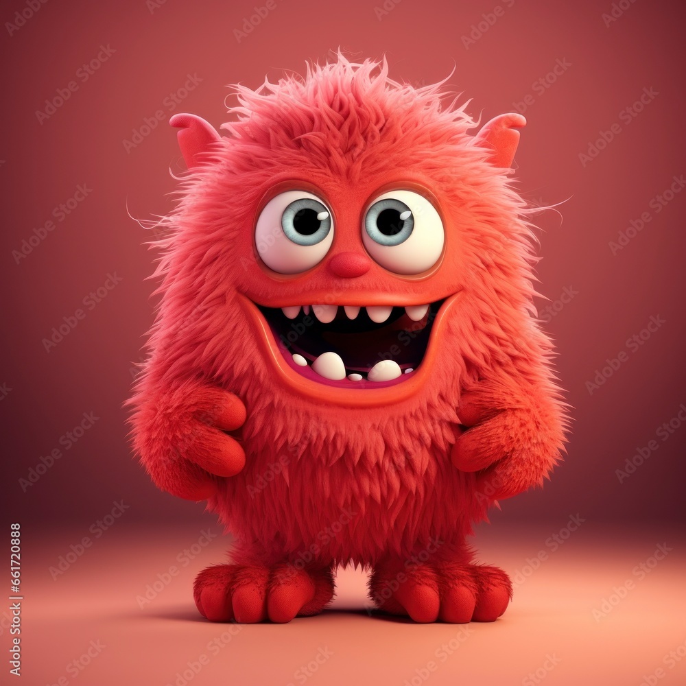 red doll with big green eyes smiling red doll with big green eyes smiling