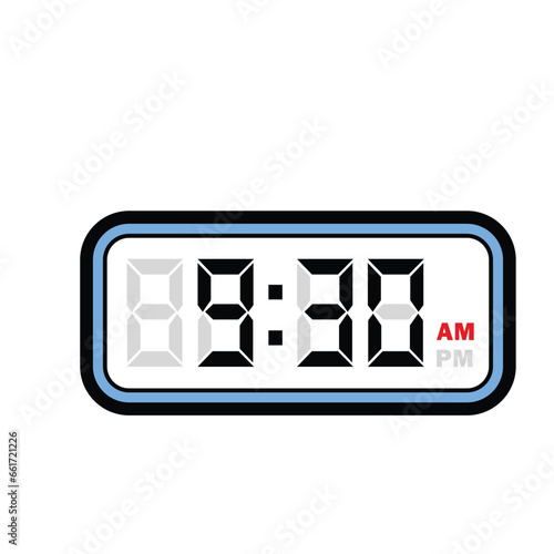 Single Digital Clock Time at 9:30 AM