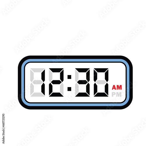 Single Digital Clock Time at 12:30 AM