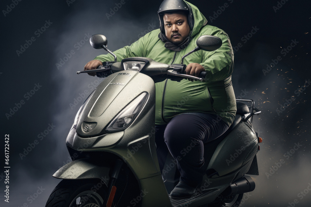 fat man driving scooter fat man driving scooter
