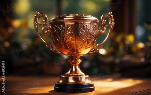 Winner or champion golden trophy cup