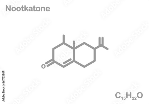 Nootkatone. Simplified structural formula.