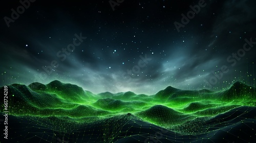 Dynamic 3D simulation of the thriving green digital universe.