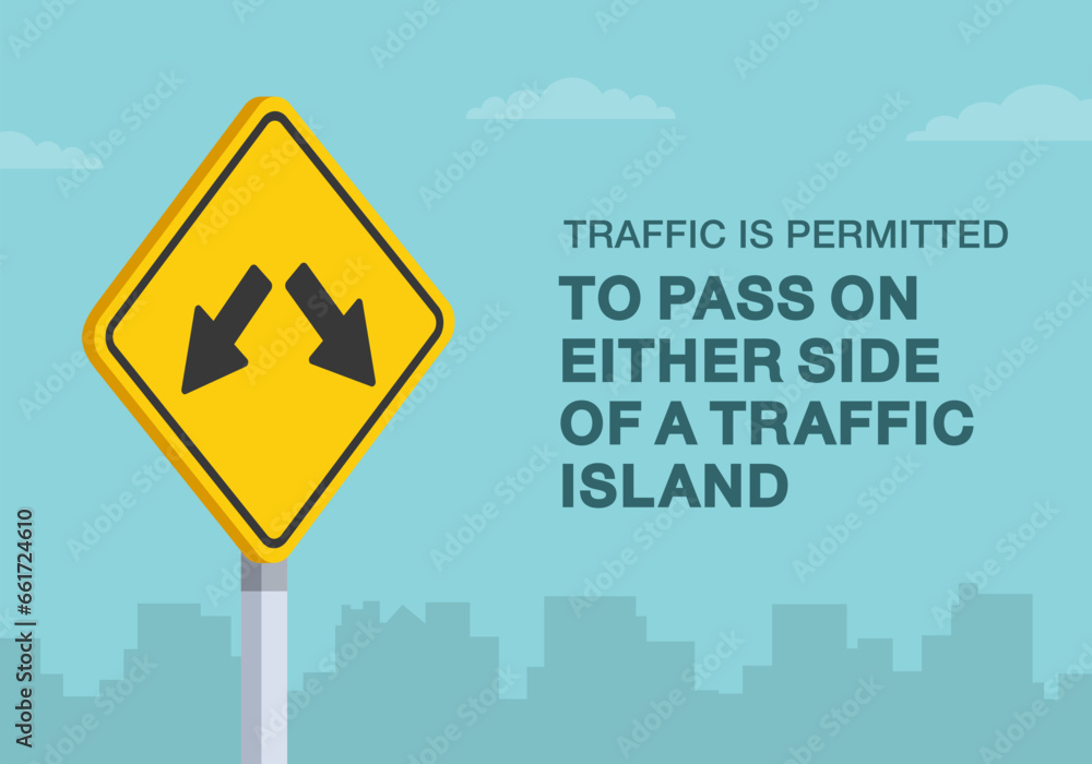 Vetor de Safe driving tips and traffic regulation rules. Traffic is