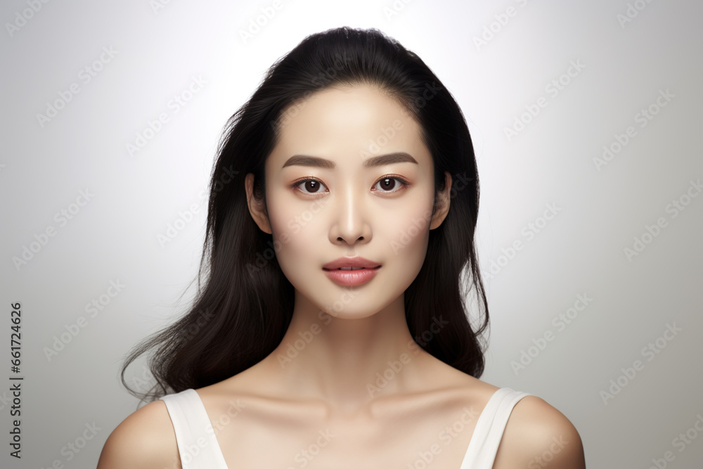 Naklejka premium Woman face for skin care product