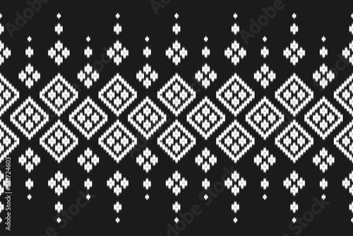 Carpet ethnic tribal pattern art. Ethnic ikat seamless pattern. American, Mexican style. Design for background, wallpaper, illustration, fabric, clothing, carpet, textile, batik, embroidery.