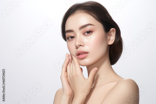Woman face for skin care product
