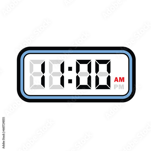 Single Digital Clock Time at 11:00 AM