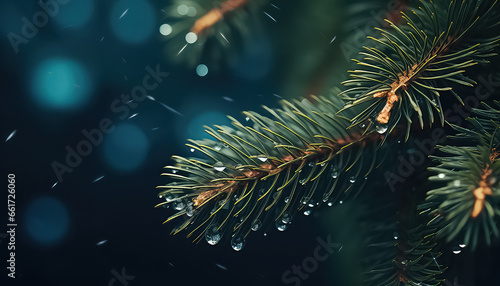 Close-up Christmas tree on uniform background