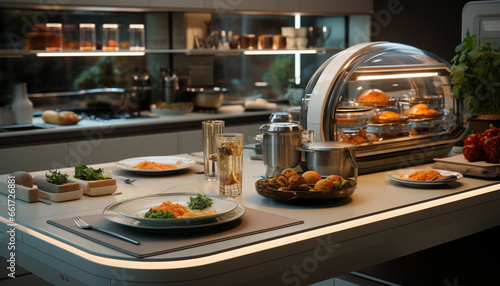 futuristic luxury kitchen interior concept