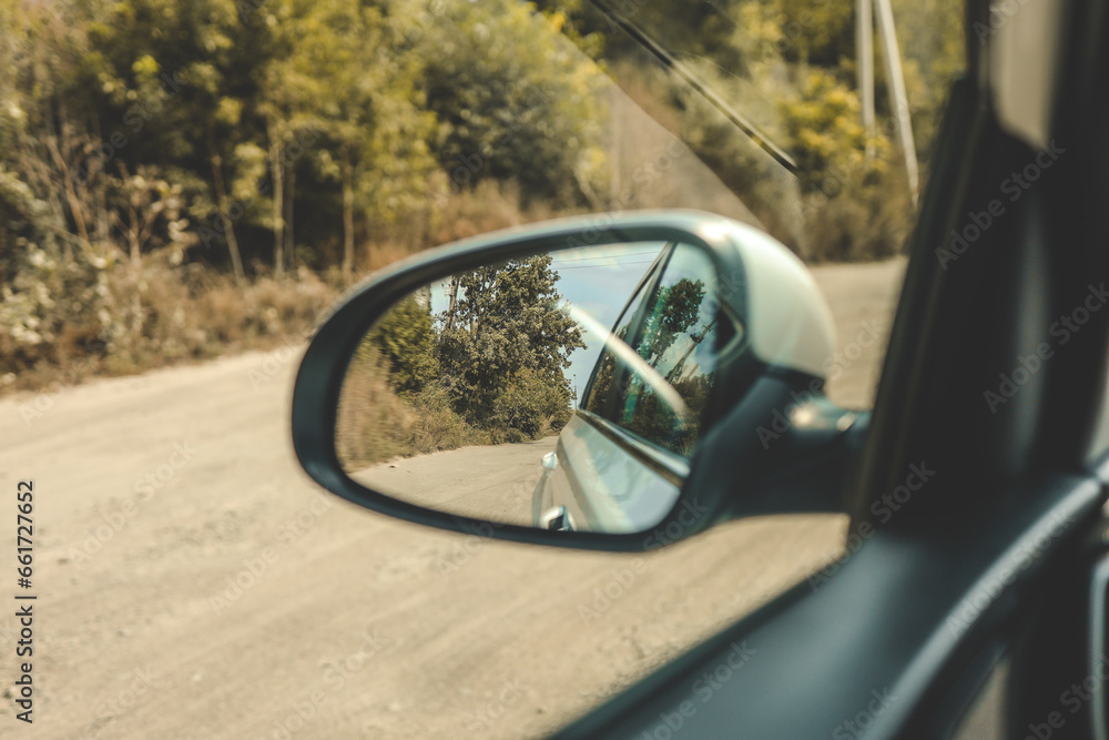 side rear-view mirror on a car side rear-view mirror on a car
