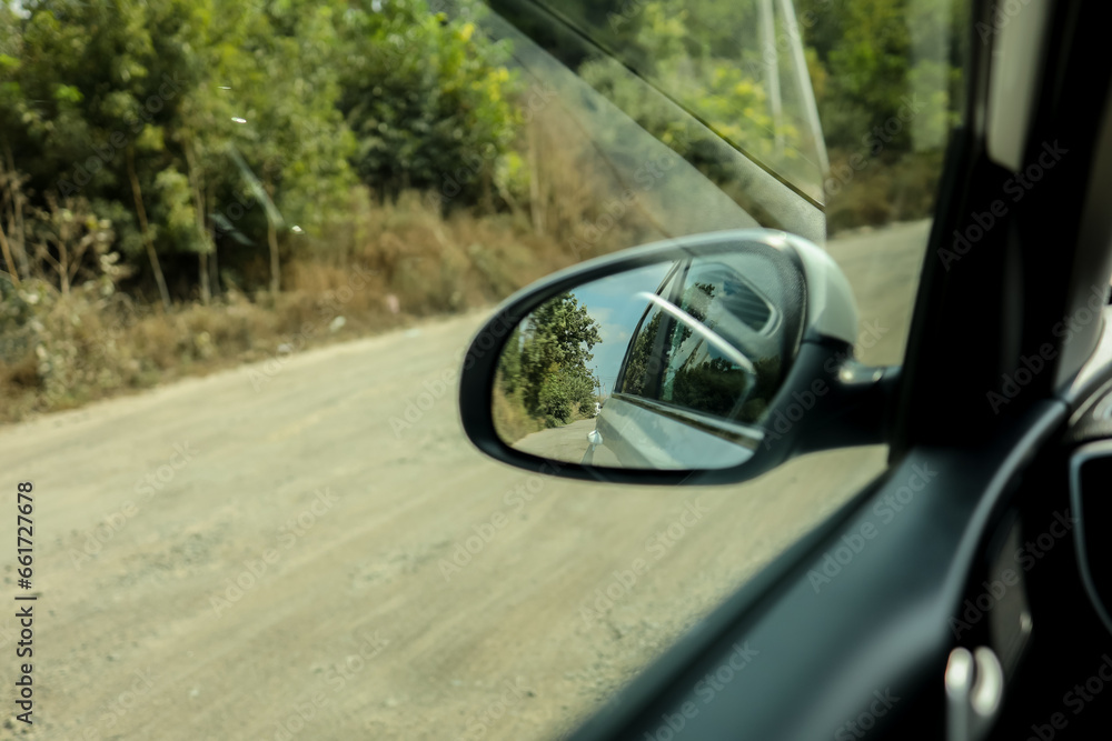 side rear-view mirror on a car