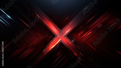 3D glowing red techno abstract background overlapping layers in dark space, accentuated with an 'X' effect decoration, embodying a futuristic design concept