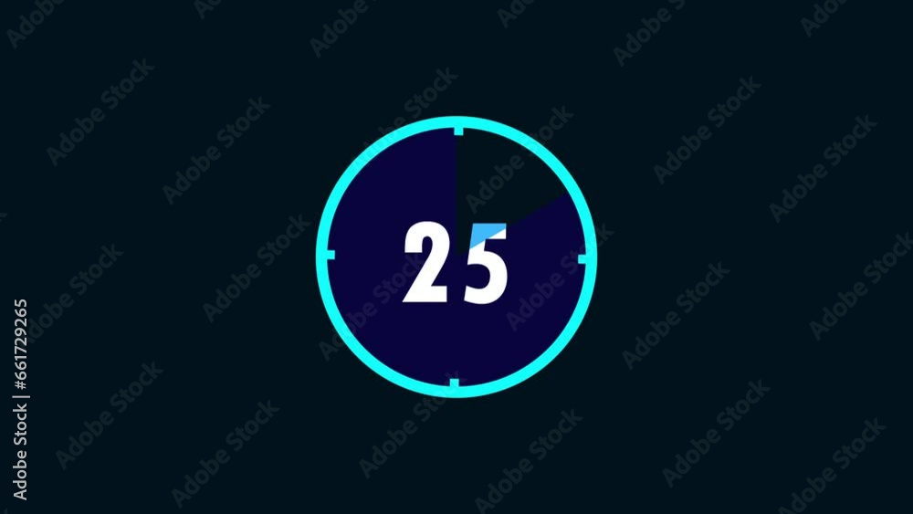 Simple 30 seconds countdown timer. Thick numbers and animated circle shaped indicator.. Simple 30 seconds countdown timer. Thick numbers and animated circle shaped indicator..