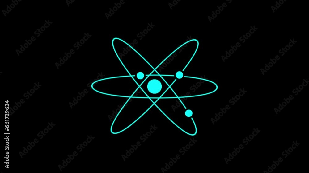 science atom molecule icon animation on the background science atom molecule icon animation on the background