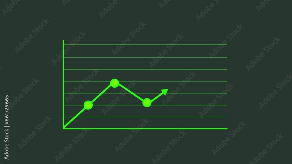 New red color simple business growing chart animated on white background New red color simple business growing chart animated on white background