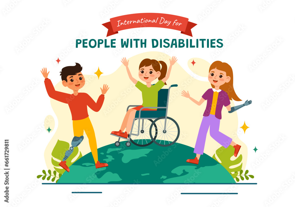 International Day for People with Disability Vector Design Illustration on 3 December to Raise Awareness of the Situation of Disabled Persons