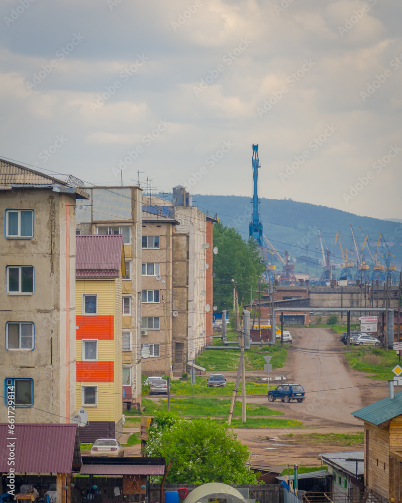 construction site with crane