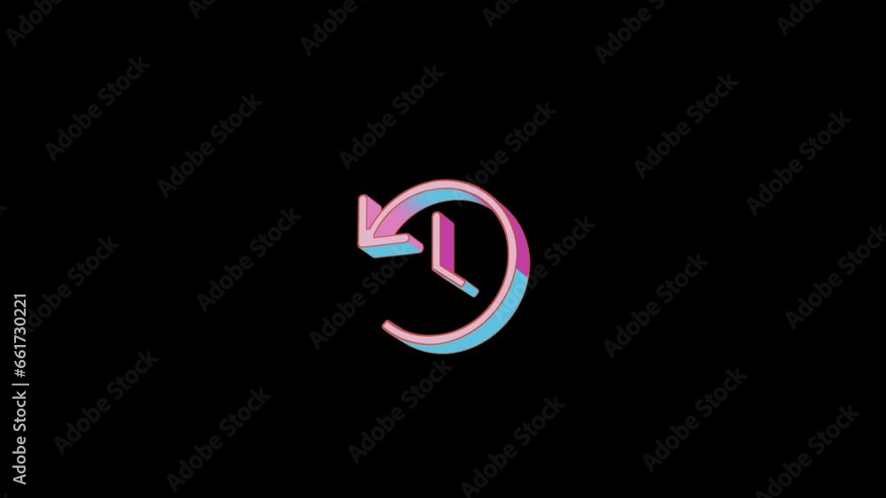 Bright history icon is jumping merrily. Retro style. Alpha channel black. Looped from frame 120 to 240, Alpha BW at the end Bright history icon is jumping merrily. Retro style. Alpha channel black. Looped from frame 120 to 240, Alpha BW at the end