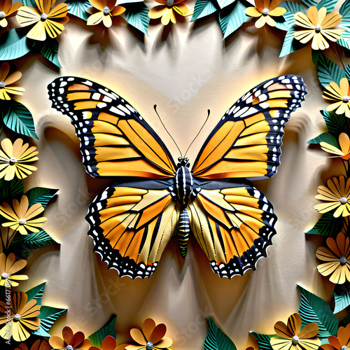 Origami Butterfly Wonders: A Paper Folding Art Showcase.(Generative AI)
