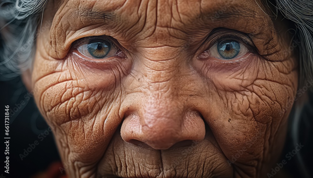 Close-up of Asian woman's eyes