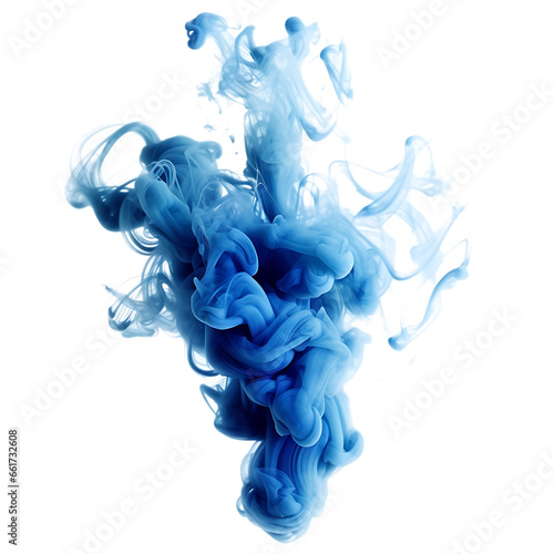 Blue Smoke isolated on transparent or white background, PNG