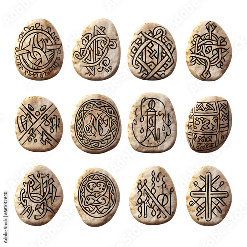 Celtic Runes  isolated on transparent or white background, PNG