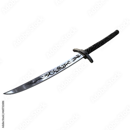 Katana isolated on transparent or white background, PNG