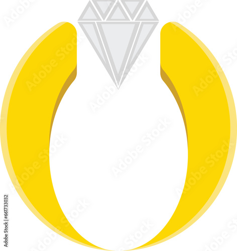 Ring diamond icon, logo, vector
