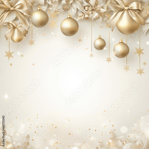 Luxurious golden background, sparkling with golden snowflakes and sparkling balls for Christmas. Elegant pastel tones for printing, Christmas cards, wallpaper, banners.