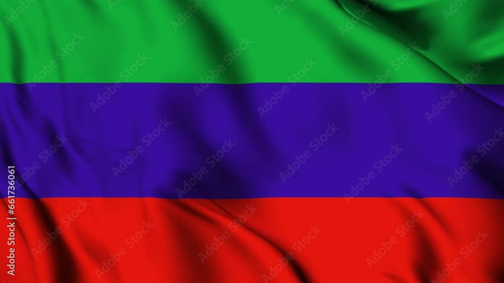 Dagestan waving flag 4K animation video. Dagestan waving flag seamless looping animation Dagestan waving flag 4K animation video. Dagestan waving flag seamless looping animation