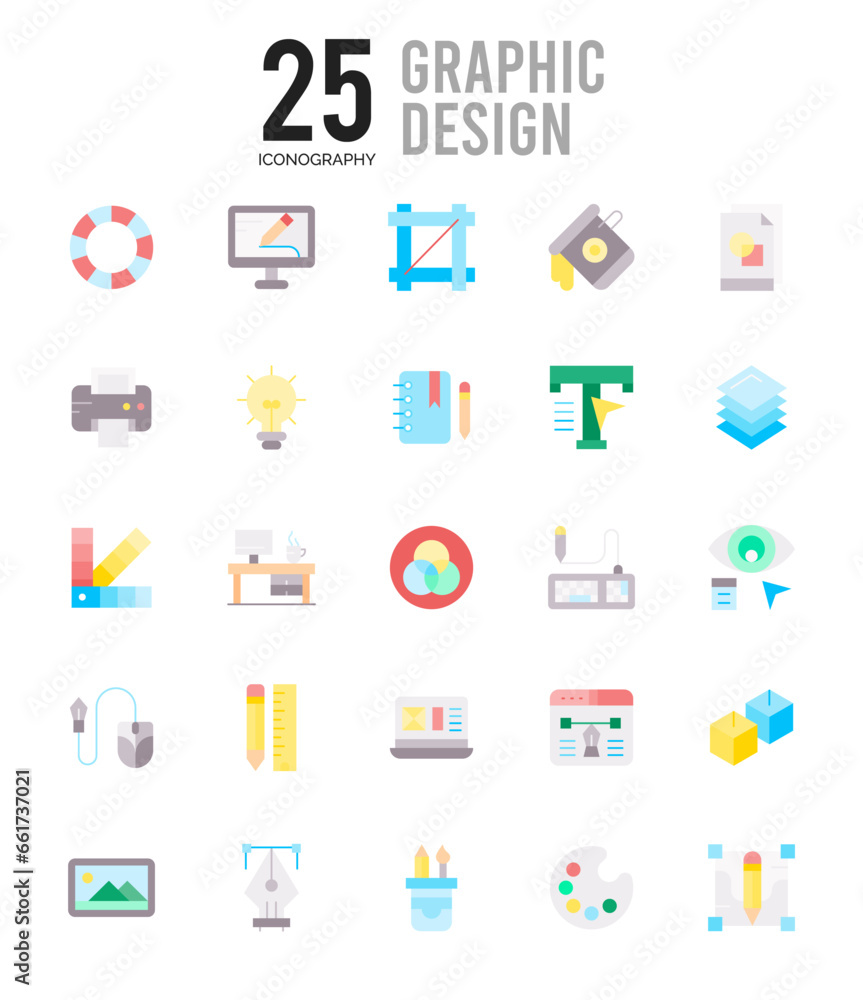 25 Graphic Design Flat icon pack. vector illustration. 25 Graphic Design Flat icon pack. vector illustration.