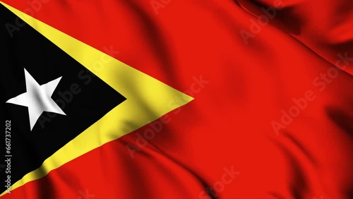 East Timor waving flag 4K animation video. East Timor waving flag seamless looping animation