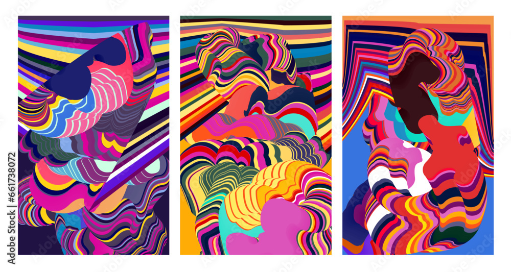 Vector colorful abstract psychedelic liquid and fluid background pattern 2024