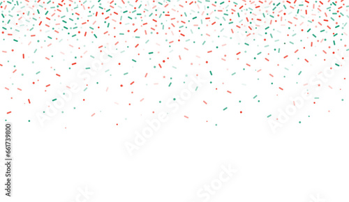 Colorful sprinkles banner background  colorful falling decorative sprinkles background. Christmas cards.