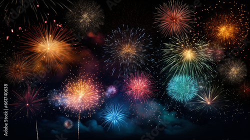 A colorful fireworks display
