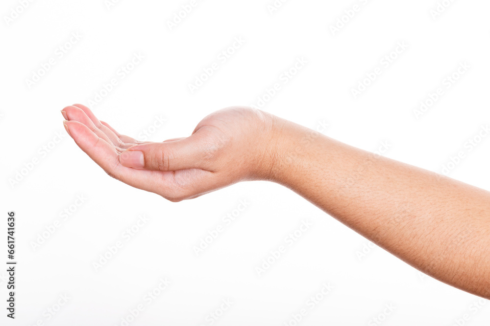 Woman hand open isolated on white background Woman hand open isolated on white background