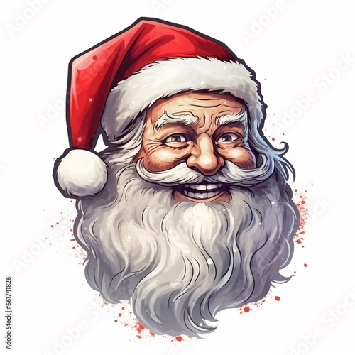 Traditional illustration of Santa Claus, isolated sticker