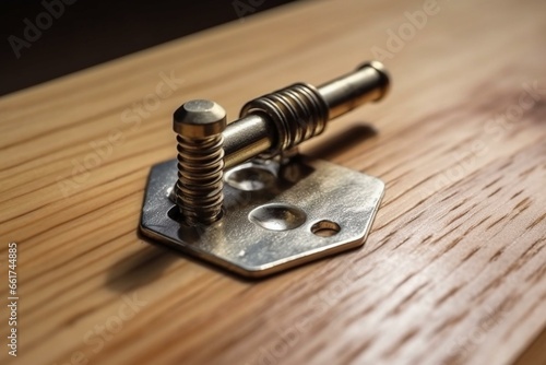 Furniture hinge with screwdriver for repairing wardrobe and cupboard. Generative AI