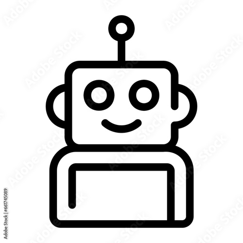 robot line icon